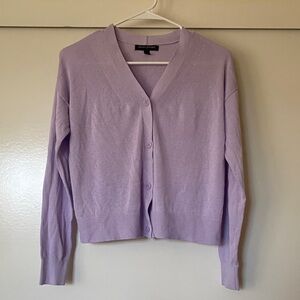 Banana Republic Lavender Button-Up Cardigan Sweater